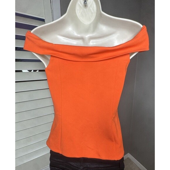 EXPRESS off-shoulder orange top side zip Spring Summer SZ SMALL *read* - Picture 2 of 13